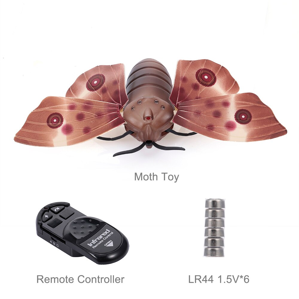 Remote Control Moth Toys Simulated Insect Toys Infrared Sensing Portable RC Toy for Kids