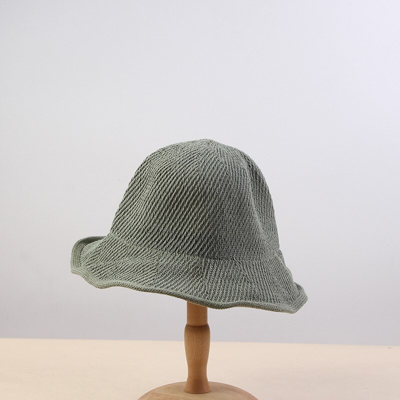 2020 novo estilo cor sólida balde chapéu pescador chapéu de viagem ao ar livre chapéu de sol chapéus para mulher 154: green