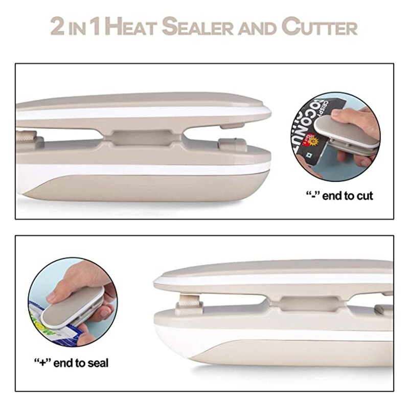 2 In 1 Mini Bag Sealer Heat Seal Snack Distributie Zonder Batterij