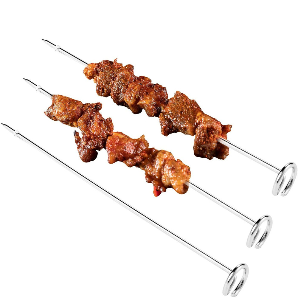 Stainless Steel Vertical Skewers Holder Rack Skewers Vertical Grill Stand BBQ Camping Flat Forks Durable Air Fryer Accessories