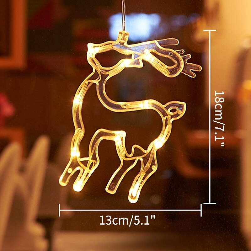 Christmas Snowfake Bell Lights Festoon Led String Lights Star Garland on Window Curtain Tree Decoration Halloween Wedding Light: Reindeer