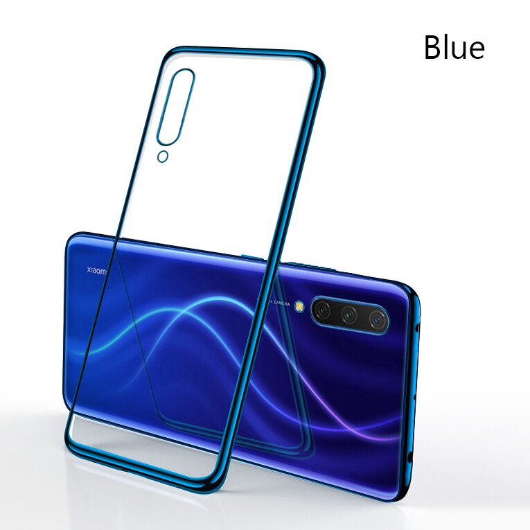 Lainergie Cover Voor Xiao mi mi A3 case LUXE Plating Soft Clear Slim Telefoon Gevallen Voor Xiao Mi Mi 9 lite CC9 CC9E Case: For Mi A3 / Plating Blue