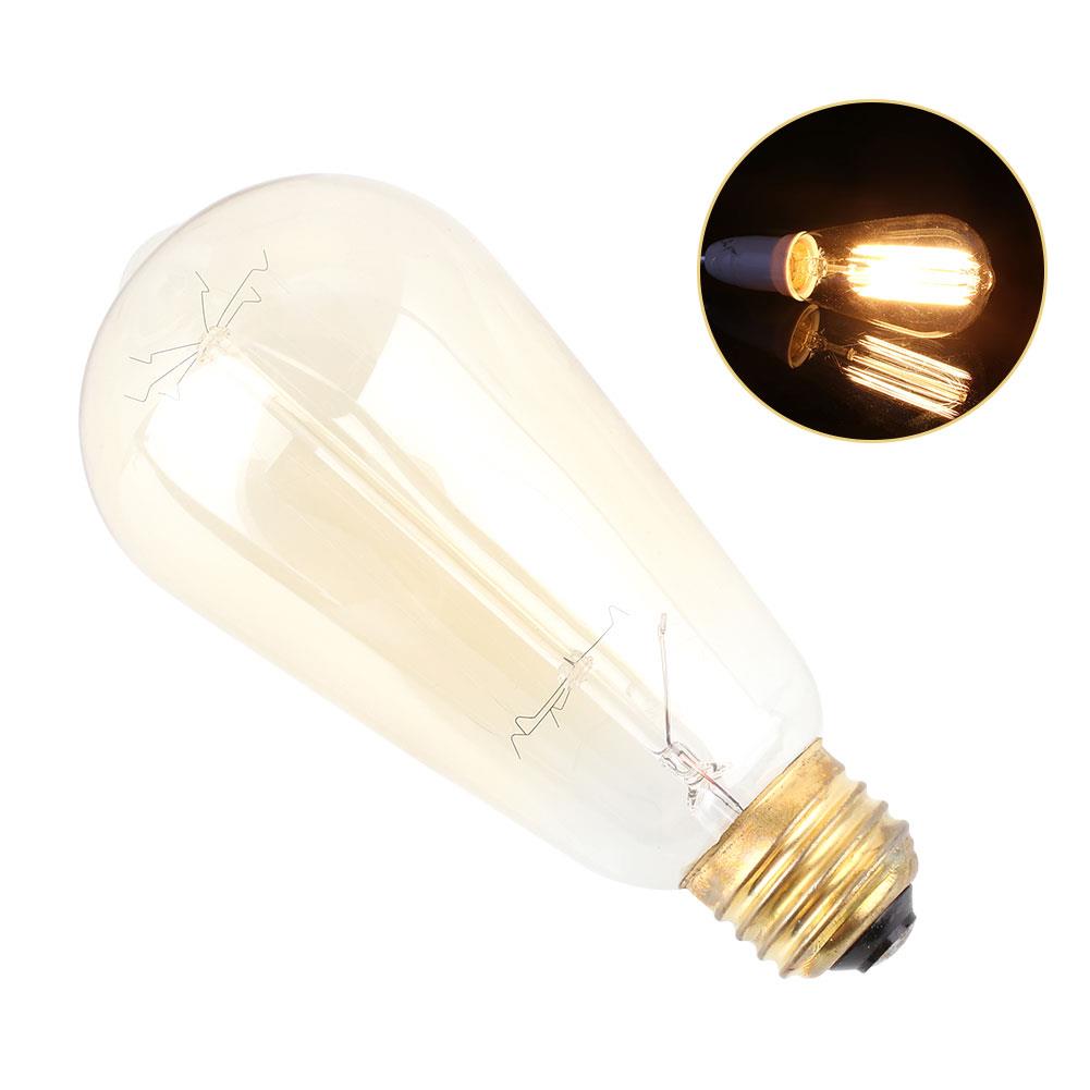 Bright Retro E27 Edison Type Tungsten Filament Bulb Glass Droplight AC120V