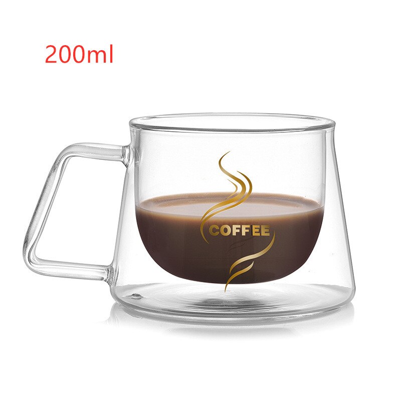 Double mur tasse tasse à café isolation thermique bureau tasses Double café tasse en verre Drinkware lait voyage Camping tasses: A1