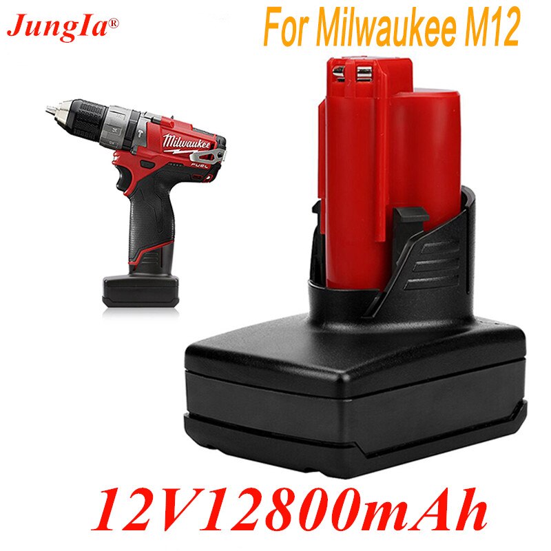 High Capacity Battery Tools for Milwaukee M12 12v 12800mah Rechargeable Li-ion Power Tool Replacement Battery Backup Battery L10: 12800mah