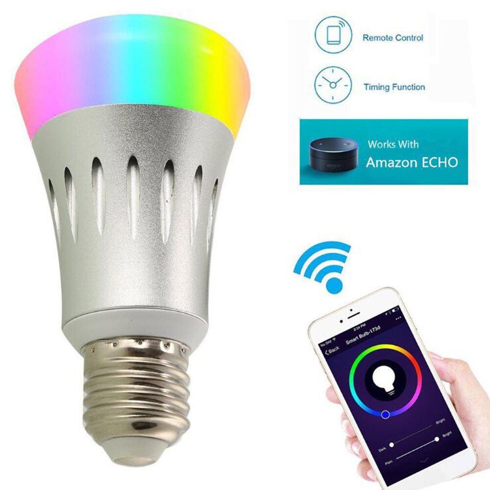 Smart Wifi Led Lampen Dimbare 220V E27 Lamp Alexa Google Home Kleur Veranderende Verlichting App Afstandsbediening Led Lamp rgb Home Deco