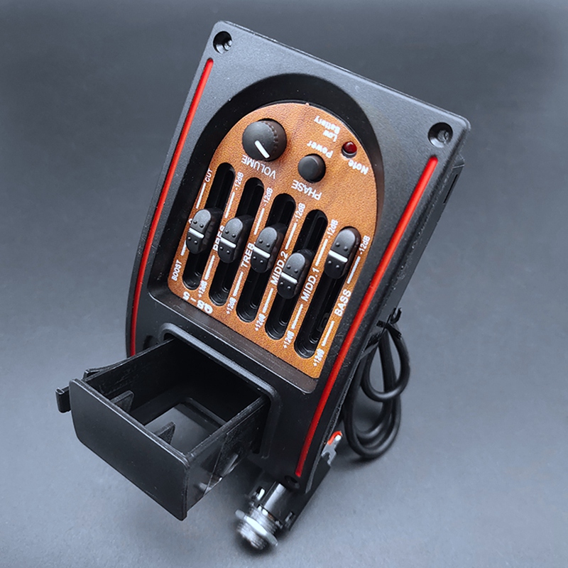 Plast 5-- bands tonkontroller eq equalizer stämapparat piezo pickup akustisk gitarr förkopplad förförstärkare gitarrdelar tillbehör