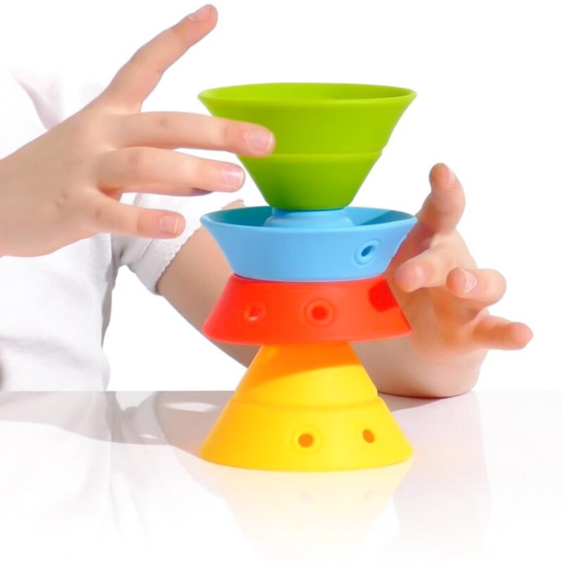 Kids Brain Development Early Education Toy Multicolor Convertible Cones Building Toys Parent-child Interactive Game