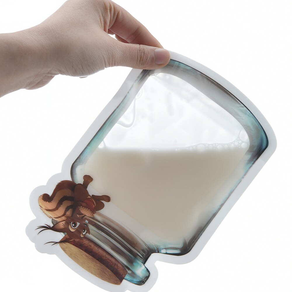 5PCs Reusable Mason Jar Bottles Bags Nuts Candy Cookies Snacks Bag Seal Fresh Food Storage Bag Snacks Zipper Kitchen Organizer