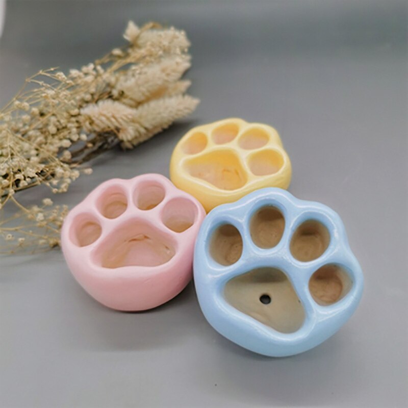 Lovely Multicolor Cat Paw Cement Flower Pot Mini Succulent Plant Container Desktop Home Ornament Garden Planter Small: E