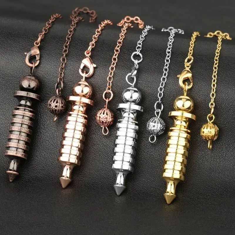 Egipcio pendulo adivinacion de Metal de cobre puro y bronce para adivinación Reiki Dowsing Wicca equilibrio espiritual espiritualidad Isis pendulos para radiestesia con Testigo 6 16 Baterías esoterismo