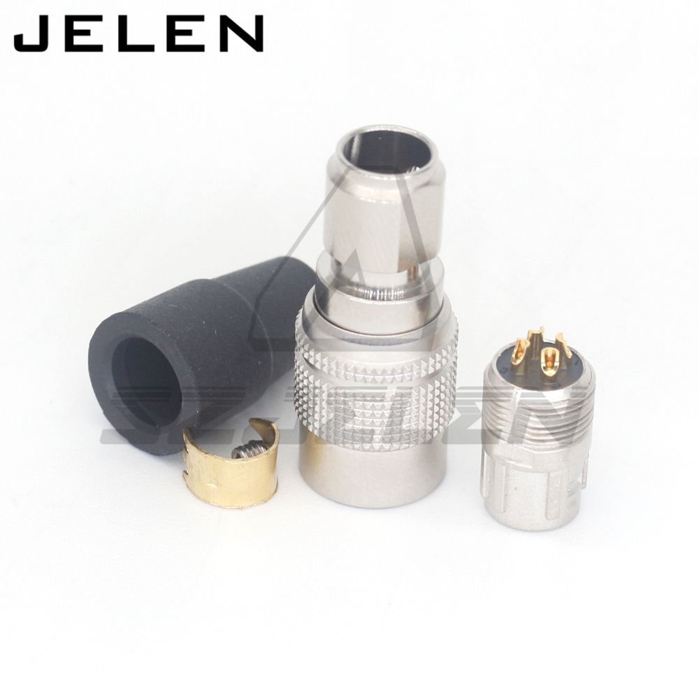 Connector 4 pin plug, HR10A-7P-4P, Red camera cable connector 4 pin plug, Automation equipment power connector plug