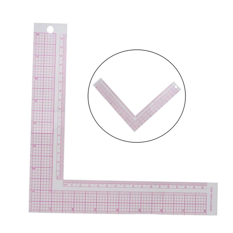 1Pcs Plastic L-Square Shape Ruler DIY Craft Tailor Craft Sewing Tools Newest French Curve Sewing Measure ruler