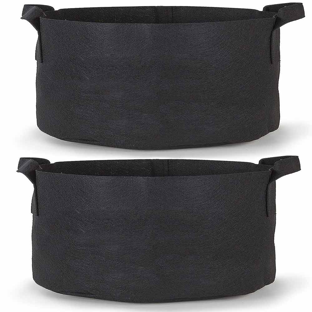 5-Pack 1/2/3/4/5/6/7/9/10 Gallon Grow Bags/Aeration Fabric Pots with Handles Black: 50G-30x17inch-2pcs