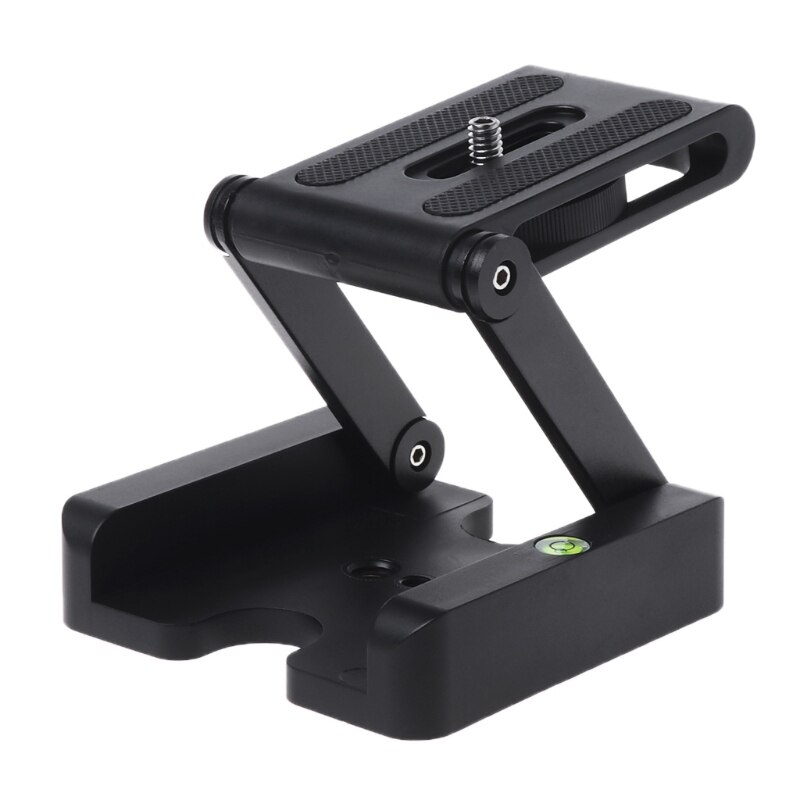 Z Flex Tilt testa per treppiede lega di alluminio pieghevole Z testa inclinata piastra a sgancio rapido supporto per livella a bolla d'aria per telefoni fotocamera