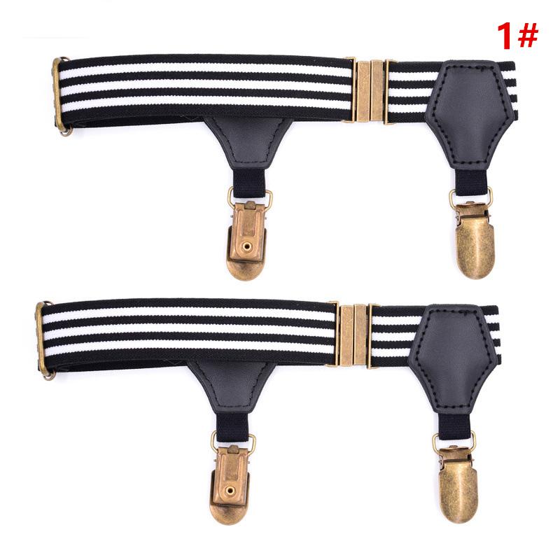 Bretelles pour chaussettes hommes et femmes, 1 paire, porte-jarretelles, élastique réglable, sangles de maintien pour les jambes, clips pour chaussettes pour T-shirt, YLM9242: Design 1