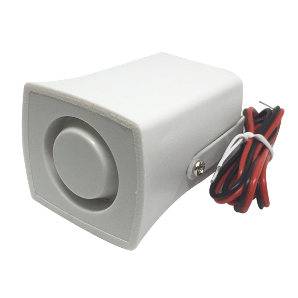 Mini alarma de cuerno sirena dB alarma de sonido DC 12V con cable de sirena de Interior para el sistema de alarma del hogar
