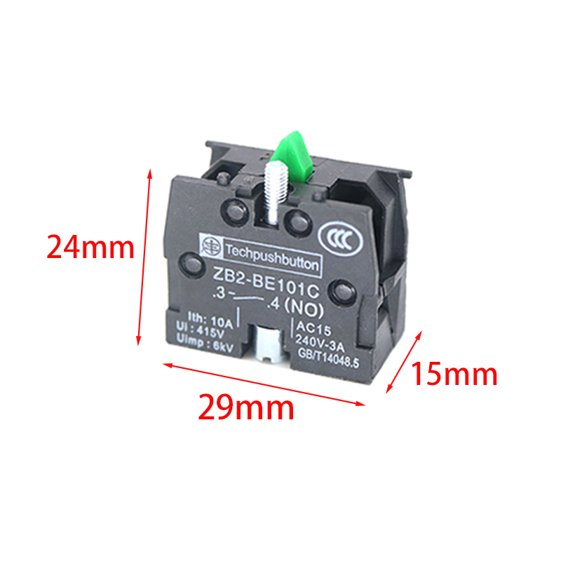 22mm Industrial Selector Switch Knob - 2/3 Position, Self Locking Self Resetting 1NO/1NC/2NO Contacts - XB2-BD Series BD21 BD23: 4XL / black / 12 V