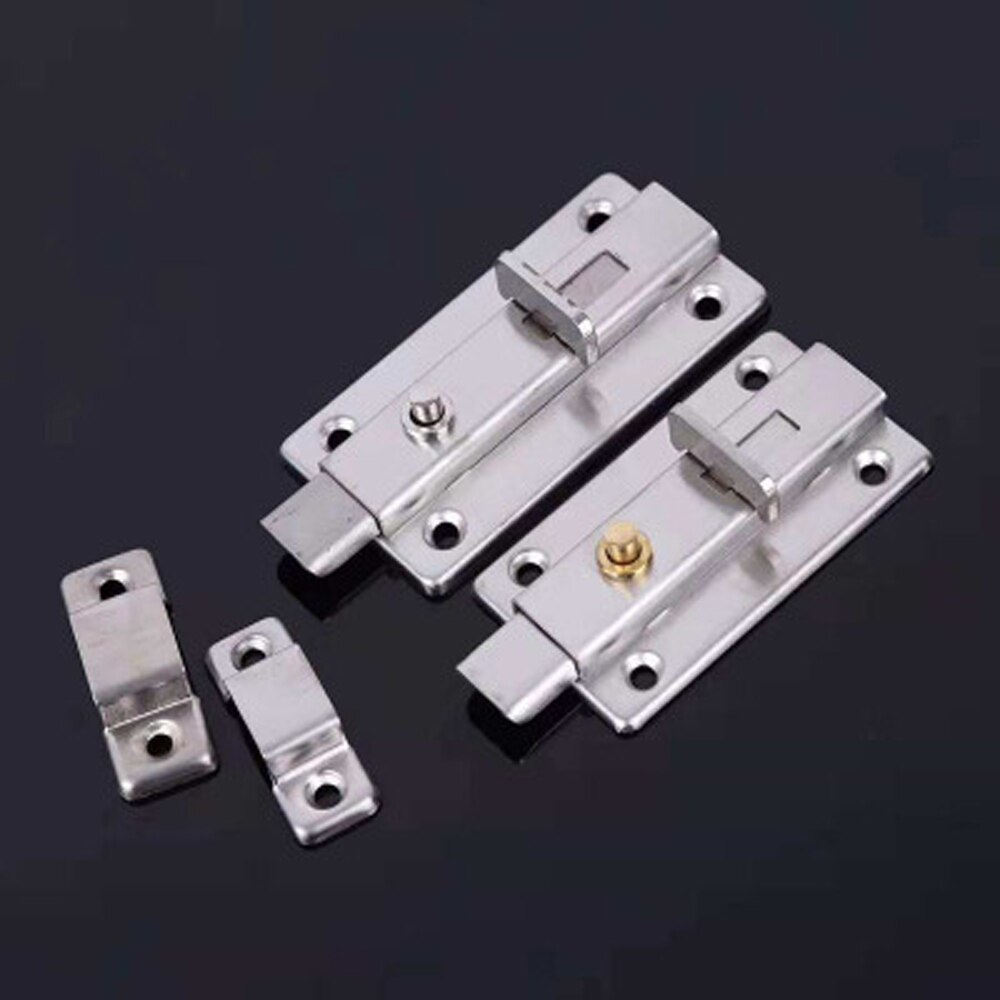 Stainless Steel Door Latch Sliding Lock Barrel Bolt Automatic Spring Latch Safety Lock for Hotel Office Home Cabinet