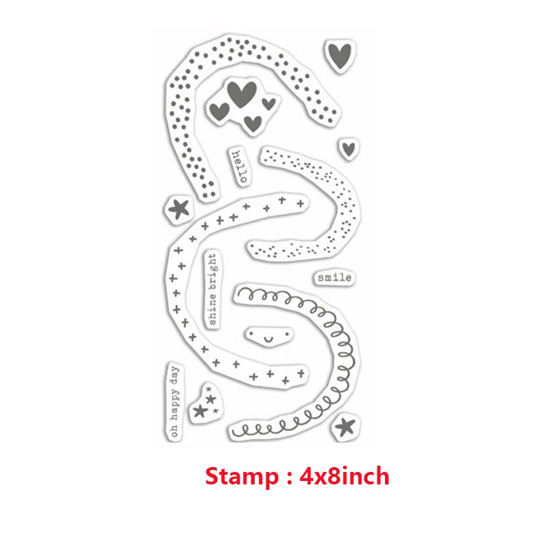 Troqueles de corte de arcoíris divertidos, frases, venas, sellos transparentes, plantillas para manualidades, álbum de recortes, tarjetas de papel,: Stamps 1