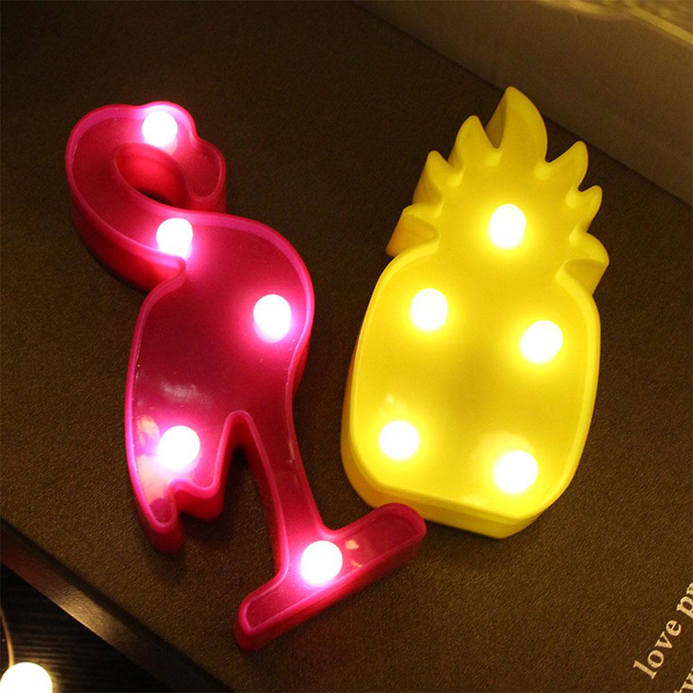 Glorystar 3d tecknad ananas/flamingo/kaktus modellering nattlampa led lampa hemkontor dekoration: Flamingo
