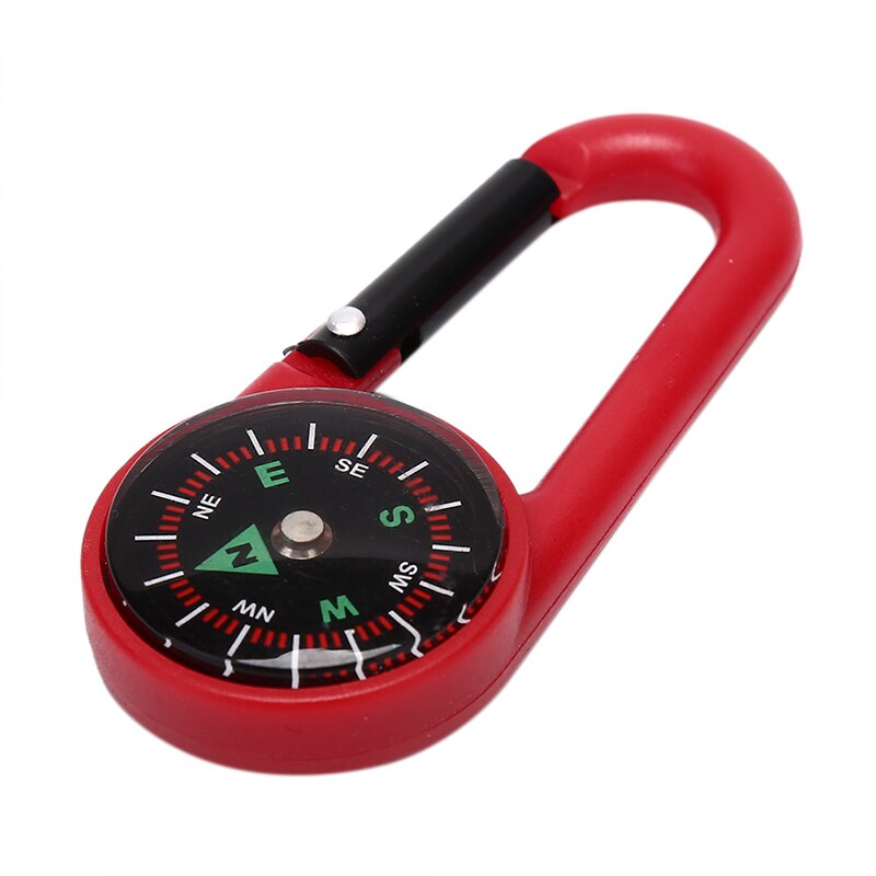 1pc portable carabiner compass 7x3cm multifunctional hiking compass suitable for camping hiking trip rock climbing: Red