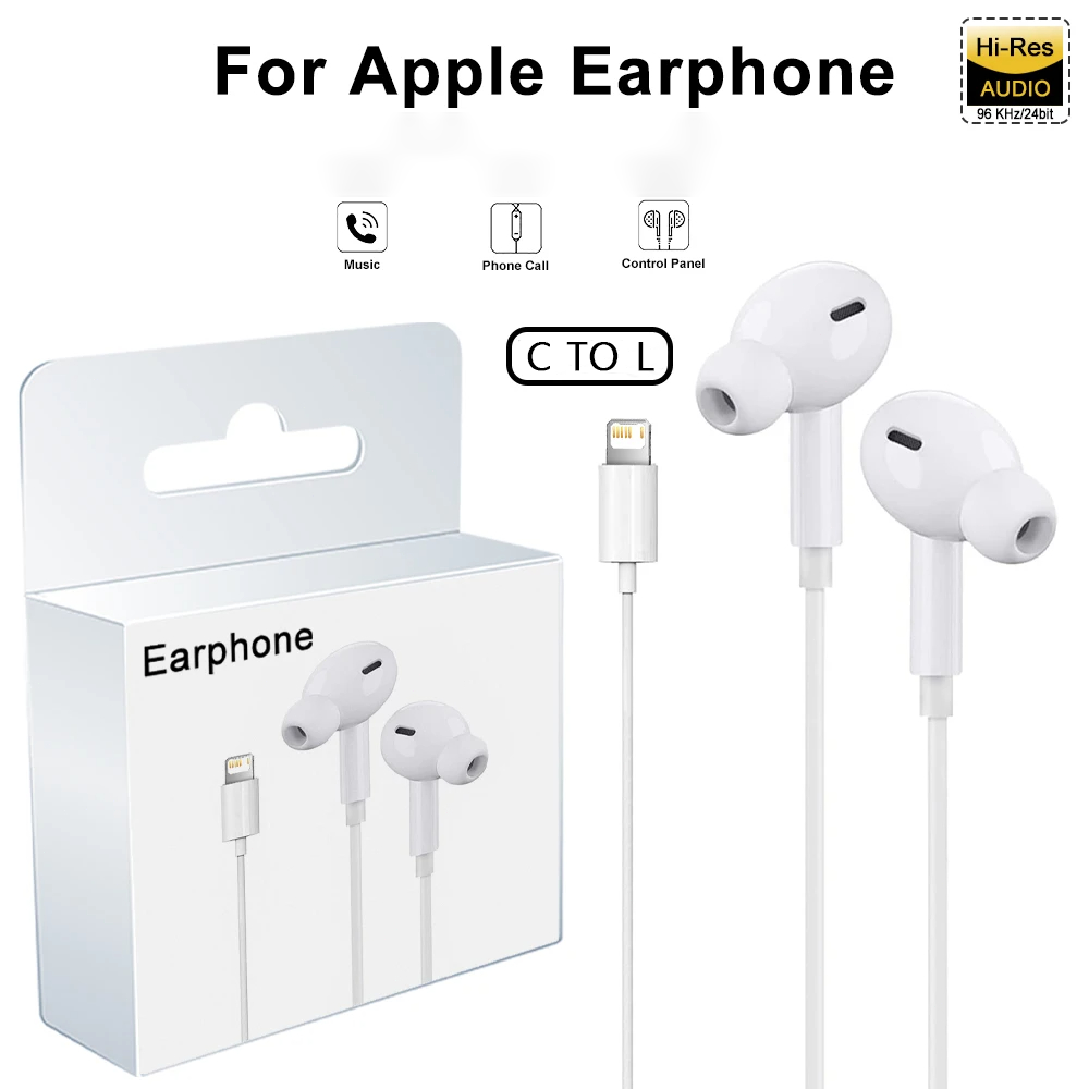 Voor Apple Hoofdtelefoon Voor iPhone 15 14 13 12 11 Pro Max X 8 Plus Koptelefoon Bluetooth Bedrade Oordopjes accessoires