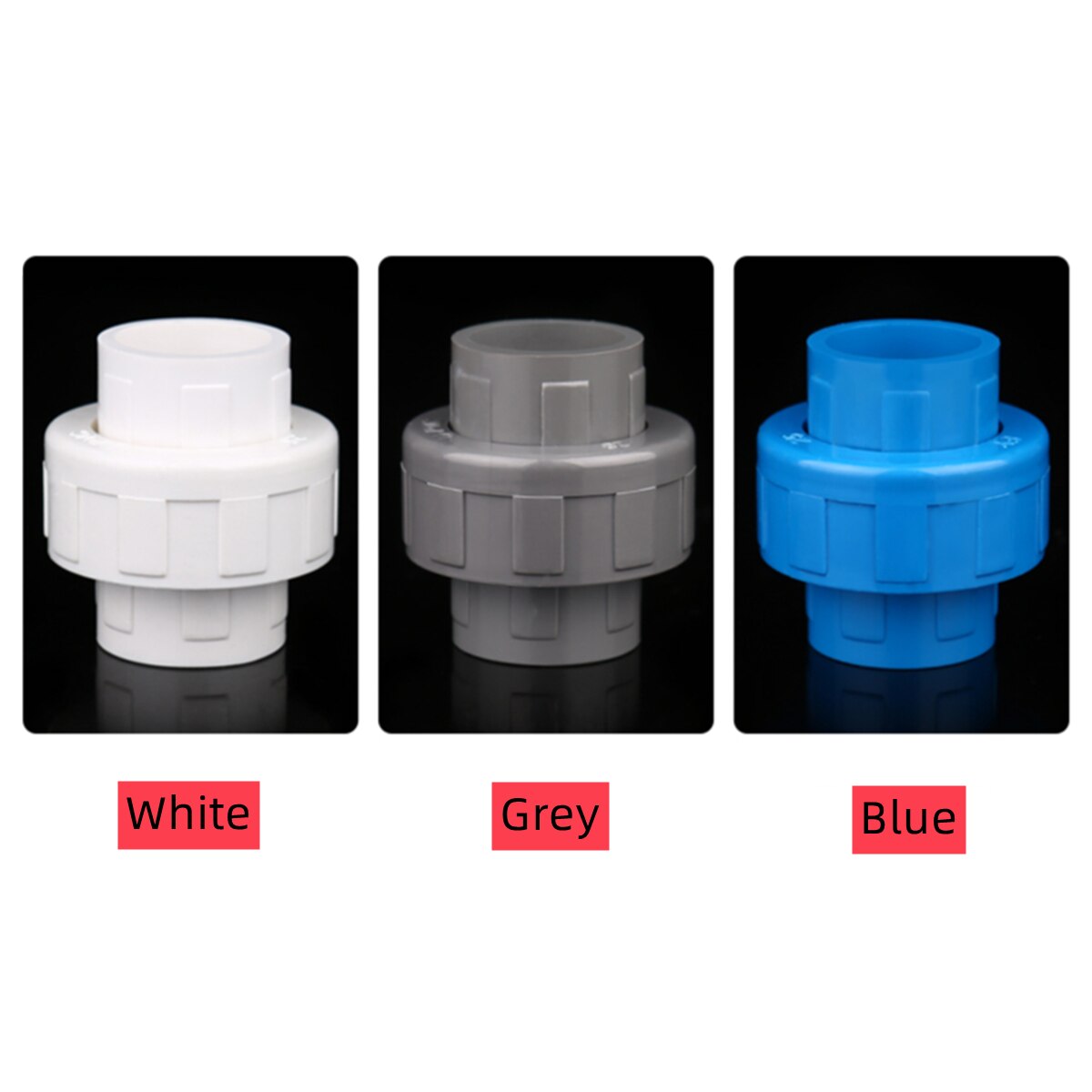 1PC Inner Diameter 20 25 30 40 50mm PVC Union Connector Garden Irrigation Water Pipe Fittings DIY Aquarium Fish Tank Tube Joints