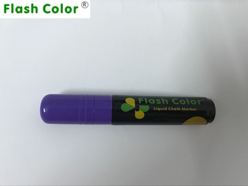 Flashcolor-rotuladores de tiza líquida de neón, 10mm, para tablero de escritura LED, plumas de escritura con efecto neón, 1 unids/lote, 8 colores: Purple