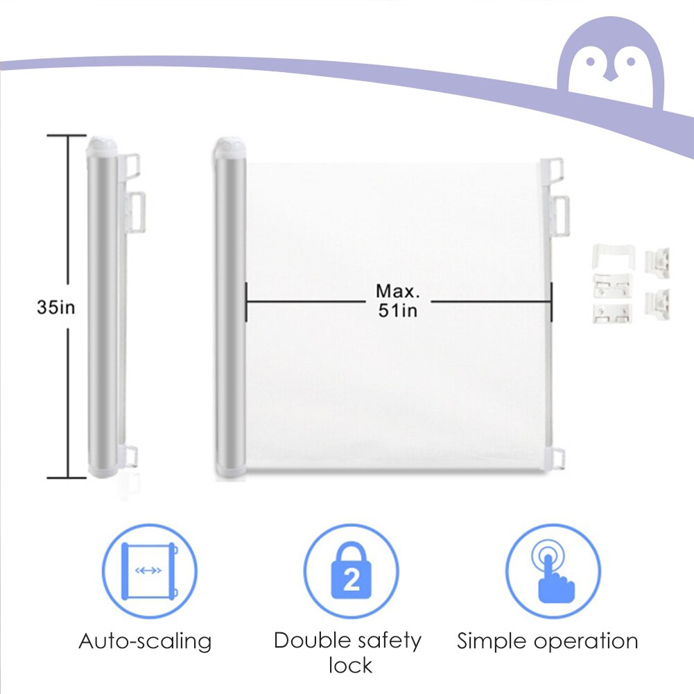 Wysuwana barierka zabezpieczająca dla dzieci lekka, wytrzymała siatkowa brama dla psa robić drzwi schody korytarze wewnątrz/na zewnątrz