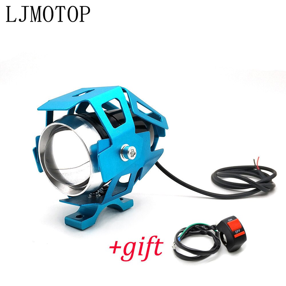 Motorcycle LED headlights U5 12V Decorative lamp Spotlight For HONDA CB650R CBF1000/A CB600F CBF600/SA CB125R CBR600F: A-blue-One