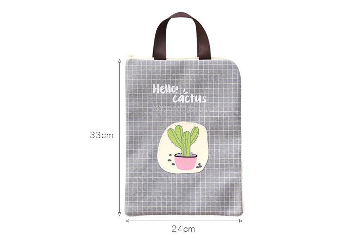 Cactus papers studentenbenodigdheden etui voor kinderen kinderen studentenbenodigdheden opbergtas  a4 canvas dossiertas map