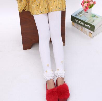 Leggings de algodón para niñas, pantalones ajustados de encaje de princesa, coloridos, longitud hasta el tobillo, Primavera, novedad de verano: A / M