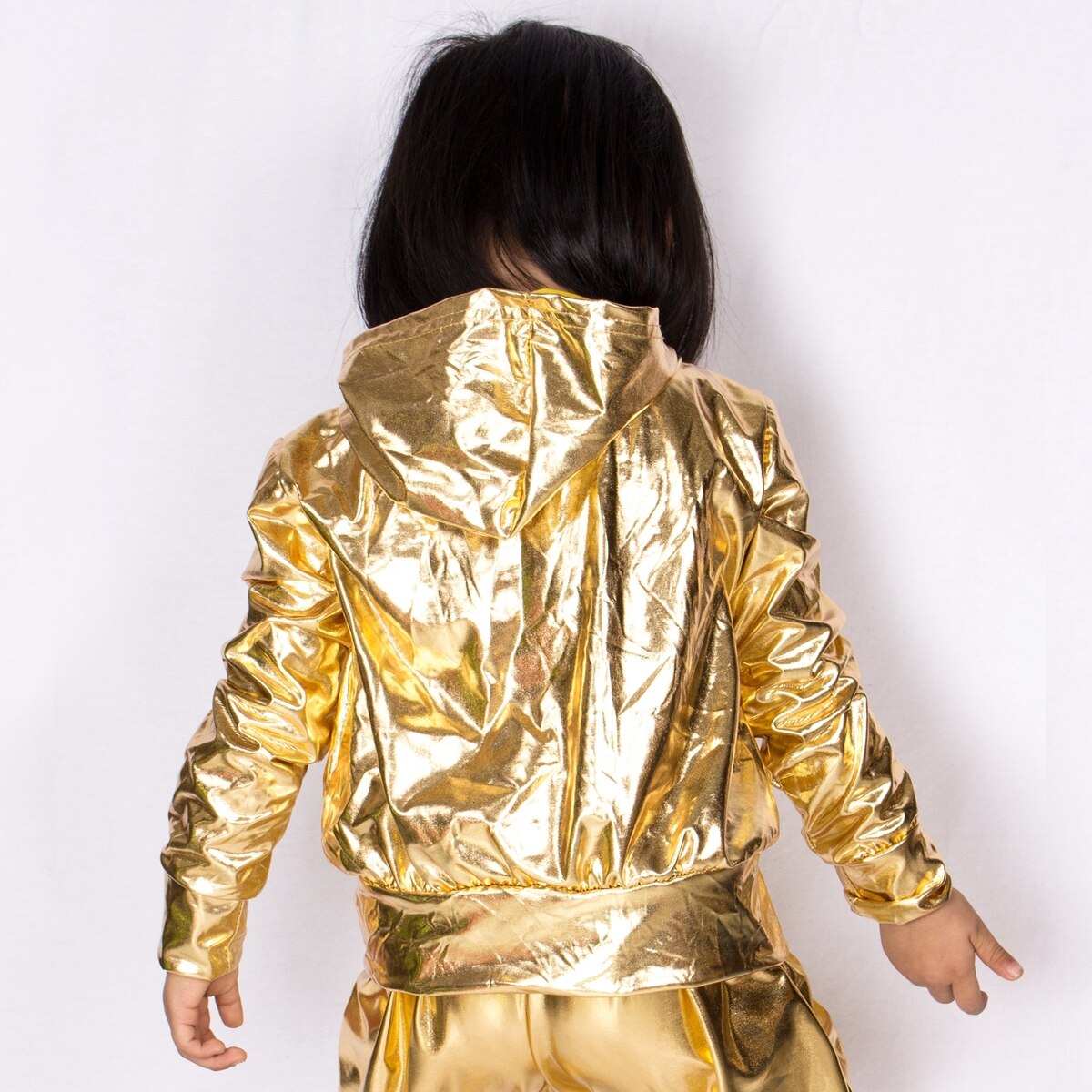Lente Herfst Kids Gold bomberjack Stage Prestaties Slijtage paillette feminina casaco Hiphop dance jas