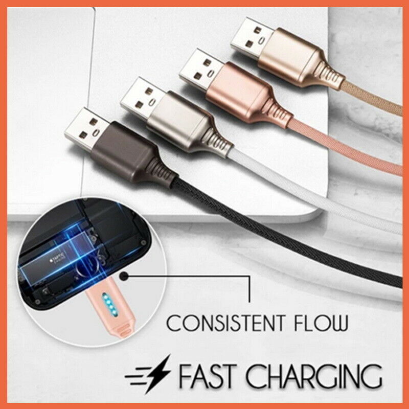 Mobile Phone Data Cable Fast Charge Smart Power-off Protection Mobile Phone Weaving Yarn Android Data Cable Full Automat