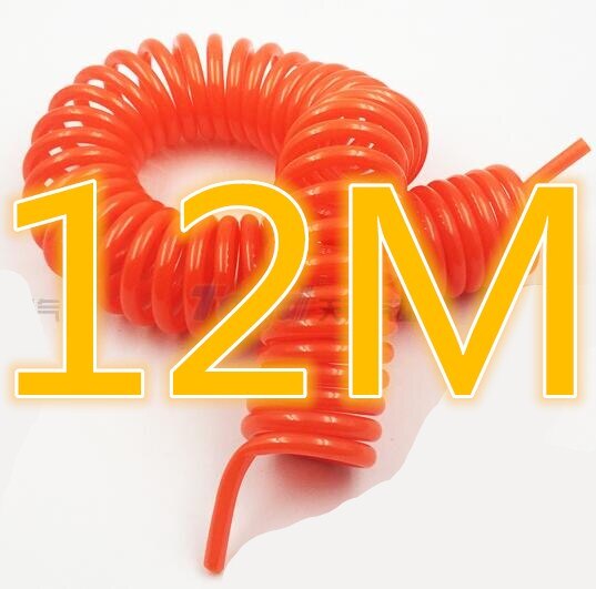 8mm x 5mm Flexible PU Recoil Hose Tube for Compressor Air Tool Pneumatic PU tube 8*5 without connector: 12 meters 12M red