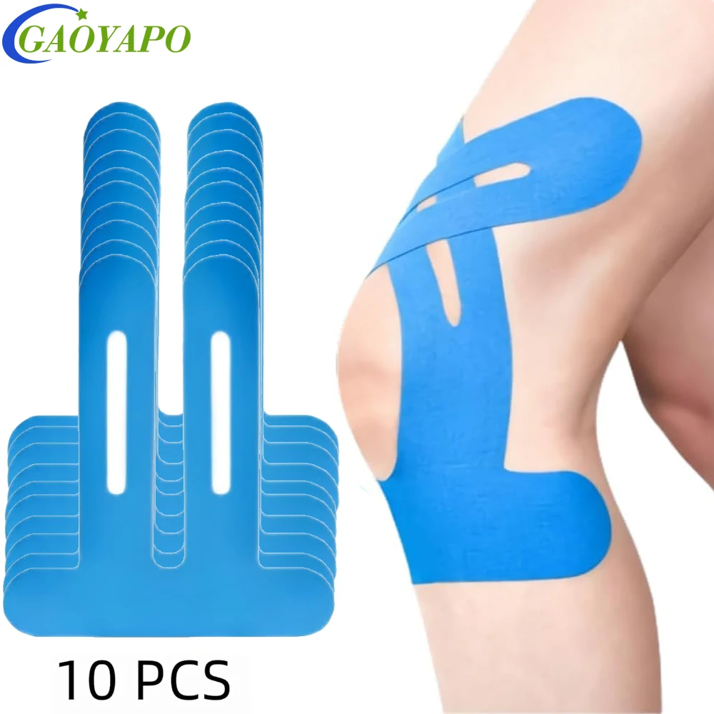 10PCS Kinesiology Tapes Knee Tape Precut Strips Waterproof Sport Tape Elastic Latex-Free Athletic Tape Kinesiology Tapes for Gym