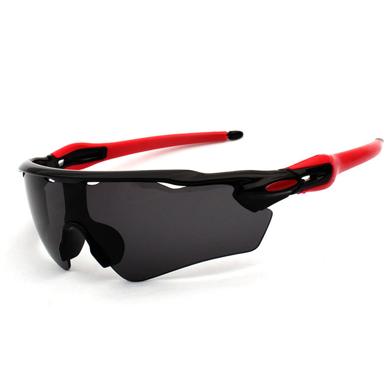 Sport Zonnebril Winddicht Goggle UV400 Fietsen Running Rijden Vissen Golf Honkbal Softbal Wandelen Bril Eyewear: Black-Gray