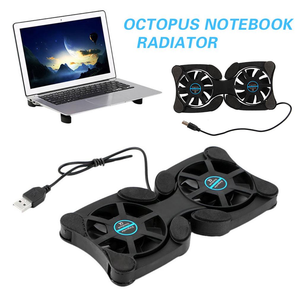 Usb Power DC5V 150mA Octopus Vorm Draagbare Opvouwbare Notebook Laptop Twin Usb Cooler Cooling Base Voor 7-15 inch Notebook