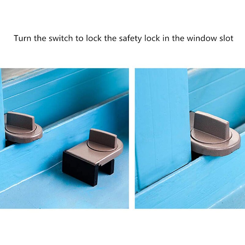 2 Pcs Window Locks Anti-theft for Child Safety Sliding Door Closets Basement NIN668