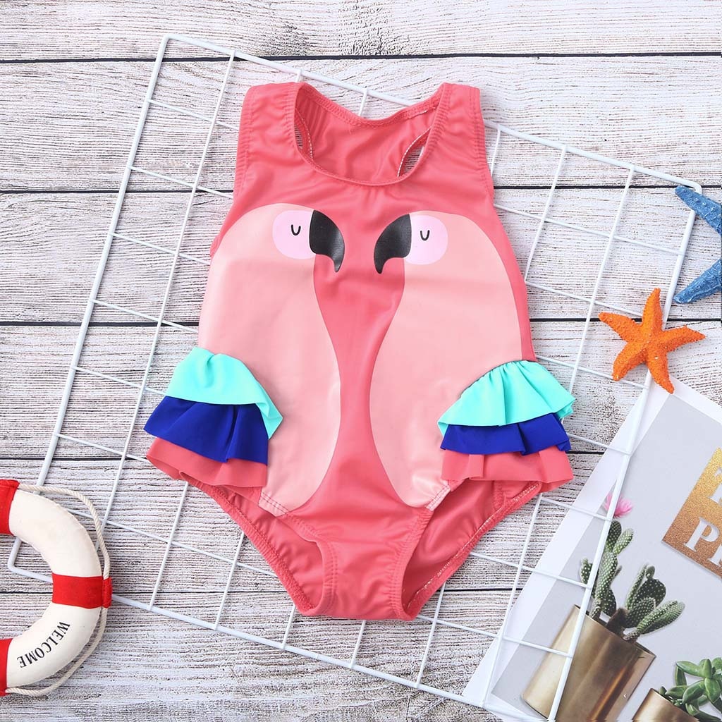Girls Swimwear Kids Swimsuit Cute Cartoon Bird Baby Girl Bathing Suit One Pieces Bikini Swim Wear For Children Beachwear