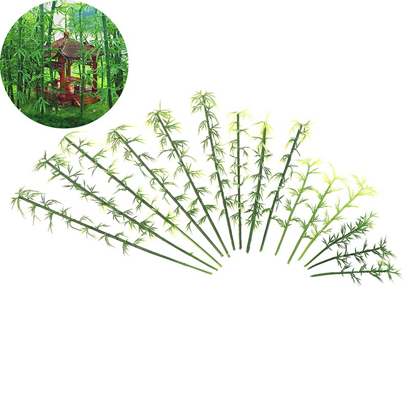 20 Pcs Plastic Miniatuur Model Boom Landschap Bamboe Boom Zand Tafel Model Decor Accessoires Speelgoed Hobby