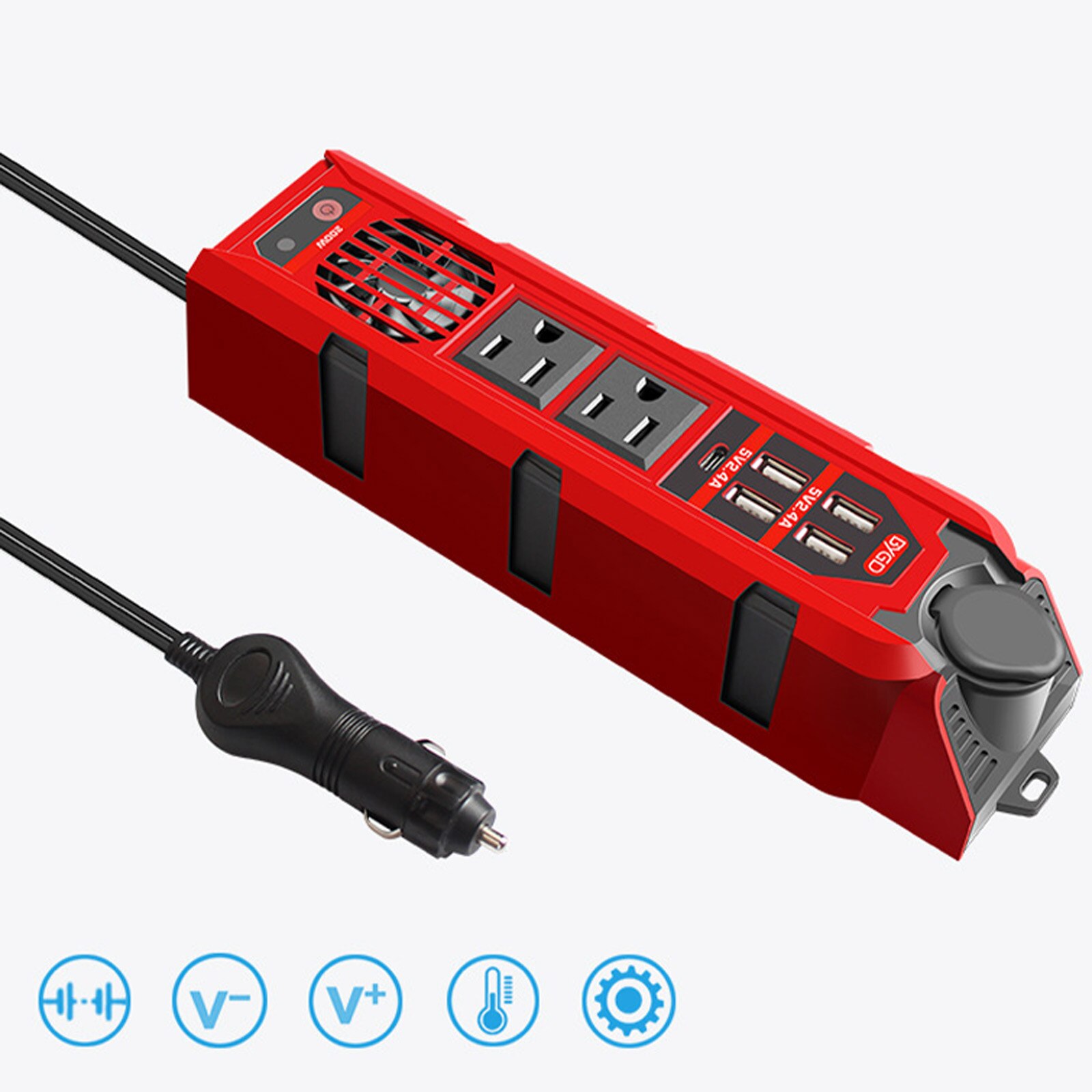 12v To 110v Transformer Inversor Car Inverter Converter M7E1 Auto Parts 200w Over-temperature Protection 12v/24v Black Style