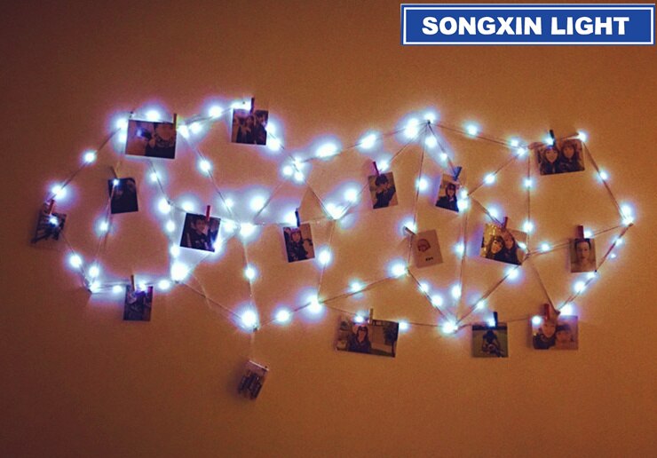 5 meter 50 led-snoer usb decoratieve verlichting koperdraad snoer knipperende lampjes met sterren slaapkamer met schakelaar