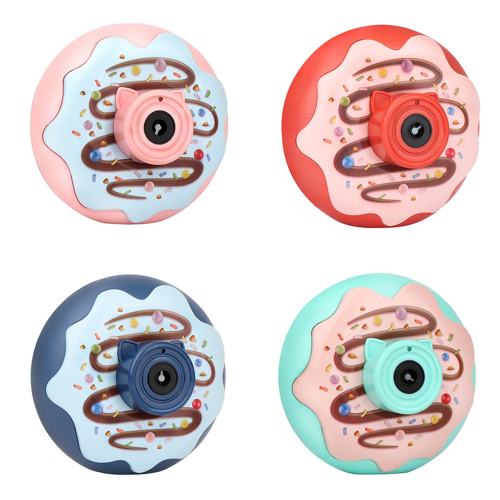 Kinderen Speelgoed Lichte Muziek Donut Bubble Camera Een-Knop Automatische Zeep Bubble Generator Hobby Verjaardag Speelgoed Voor Kinderen