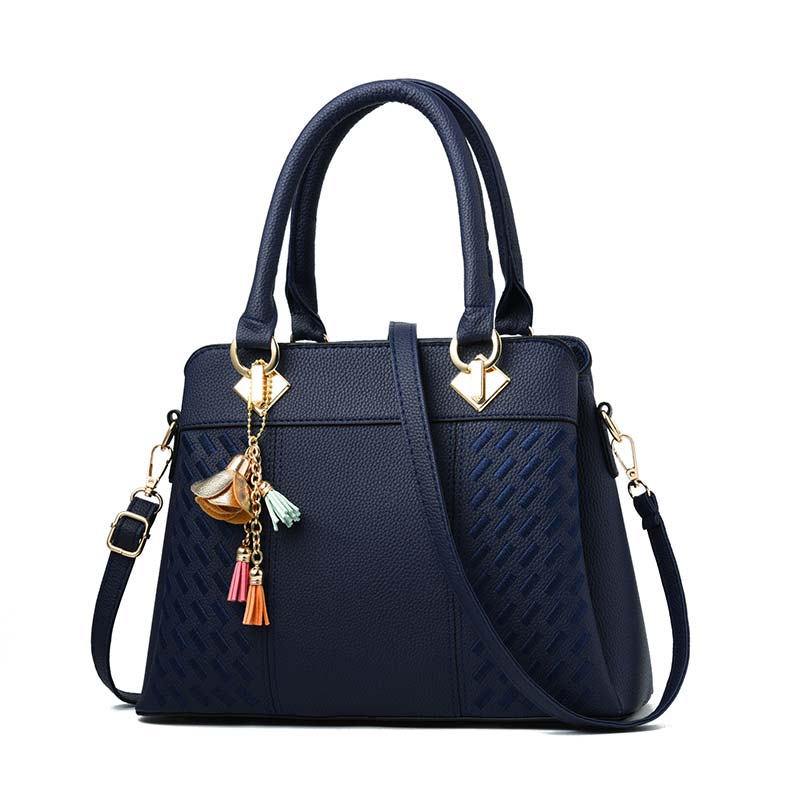 Mode Vrouwen Handtassen Tassel PU Leer Totes Bag Top-handvat Borduurwerk Crossbody Tas Schoudertas Dame Eenvoudige Stijl Hand tassen