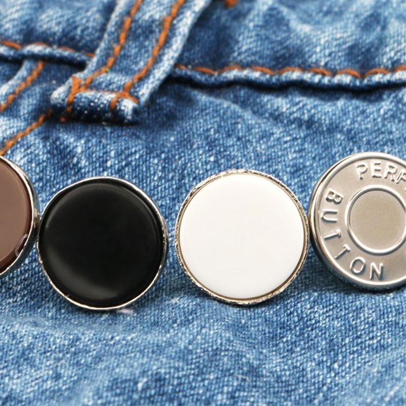 17mm Detachable Jean Buttons Easy Clip Snap Button Perfect Fit Instant Universal Buckles Thin Waist Replacement No Sew Needed