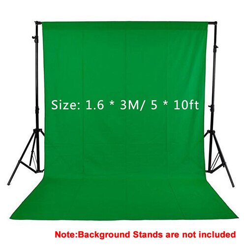 1.6x3M / 5x10FT Studio Photography Backdrops Black White Green Screen Photo Background 100% Non-woven for Studio Vedio Shooting: 3000x1600mm / green