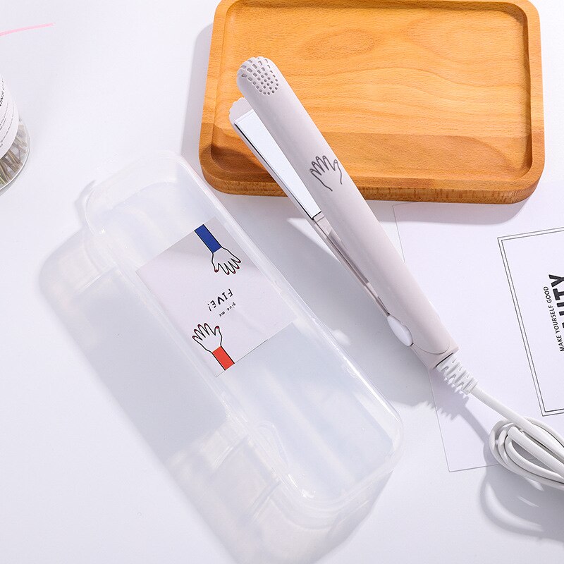Mini lisseur à cheveux de dessin animé, portable et mignon, pour la maison et les voyages, outils de lissage des cheveux, 220v fers plats: 02 beige