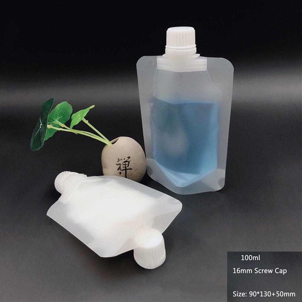 30/50/100ml Screw Cap Packaging Bag Plastic Hand Sanitizer Lotion Shampoo Makeup Fluid Bottles Travel Emulsion Storage Bag: 100ml